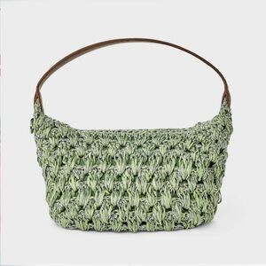 A new day green woven bag